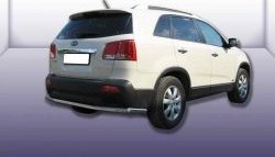 Защита заднего бампера из длинной трубы диаметром 57 мм Slitkoff KIA Sorento  XM (2009-2012) дорестайлинг