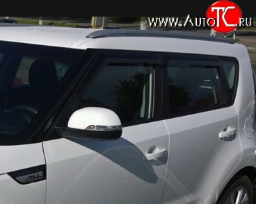 999 р. Комплект дефлекторов окон (ветровиков) 4 шт. Russtal KIA Soul PS дорестайлинг (2014-2016)  с доставкой в г. Пермь