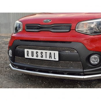 5 999 р. Решетка радиатора Russtal лист KIA Soul PS дорестайлинг (2014-2016) (Неокрашенная)  с доставкой в г. Пермь. Увеличить фотографию 3