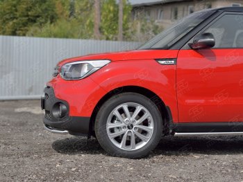 14 499 р. Одинарная защита переднего бампера диаметром 42 мм SLITKOFF  KIA Soul  PS (2014-2016) дорестайлинг  с доставкой в г. Пермь. Увеличить фотографию 3