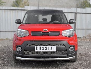 16 749 р. Одинарная защита переднего бампера диаметром 63 мм SLITKOFF  KIA Soul  PS (2014-2016) дорестайлинг  с доставкой в г. Пермь. Увеличить фотографию 2