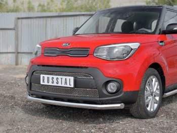 16 749 р. Одинарная защита переднего бампера диаметром 63 мм SLITKOFF  KIA Soul  PS (2014-2016) дорестайлинг  с доставкой в г. Пермь. Увеличить фотографию 3