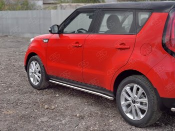 17 999 р. Защита порогов из круглой трубы диаметром 42 мм SLITKOFF v1  KIA Soul  PS (2014-2016) дорестайлинг  с доставкой в г. Пермь. Увеличить фотографию 3