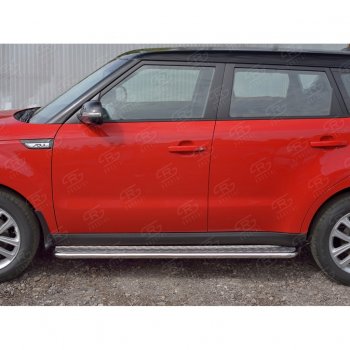 24 649 р. Широкая защита порогов с трубой диаметром 42 мм SLITKOFF v1 KIA Soul PS дорестайлинг (2014-2016)  с доставкой в г. Пермь. Увеличить фотографию 3