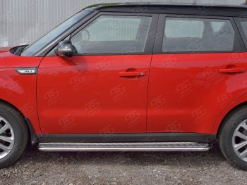 22 999 р. Широкая защита порогов с трубой диаметром 42 мм SLITKOFF v2 KIA Soul PS дорестайлинг (2014-2016)  с доставкой в г. Пермь. Увеличить фотографию 2