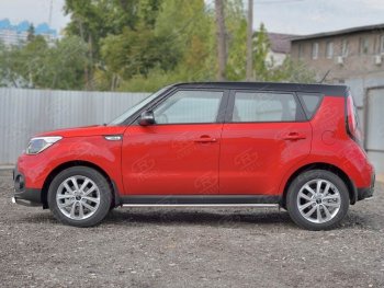 17 999 р. Защита порогов из круглой трубы диаметром 42 мм SLITKOFF v3  KIA Soul  PS (2014-2016) дорестайлинг  с доставкой в г. Пермь. Увеличить фотографию 2