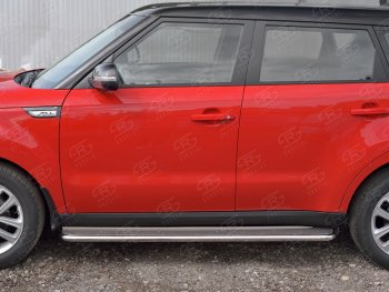 35 549 р. Широкая защита порогов с трубой диаметром 42 мм SLITKOFF v3  KIA Soul  PS (2014-2016) дорестайлинг  с доставкой в г. Пермь. Увеличить фотографию 2
