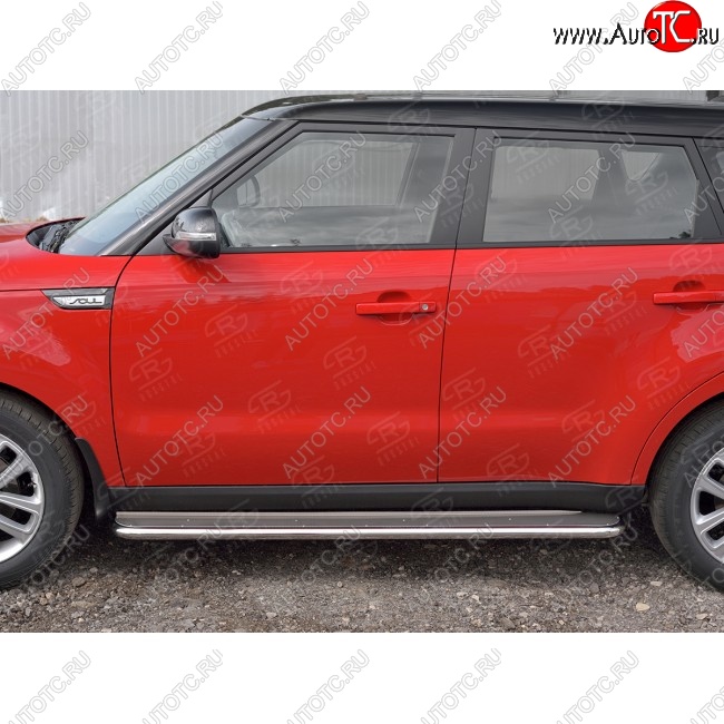 35 549 р. Широкая защита порогов с трубой диаметром 42 мм SLITKOFF v3  KIA Soul  PS (2014-2016) дорестайлинг  с доставкой в г. Пермь