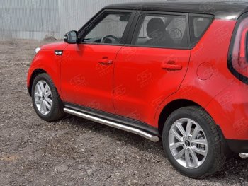 19 999 р. Защита порогов из круглой трубы диаметром 63 мм SLITKOFF v1  KIA Soul  PS (2014-2016) дорестайлинг  с доставкой в г. Пермь. Увеличить фотографию 2