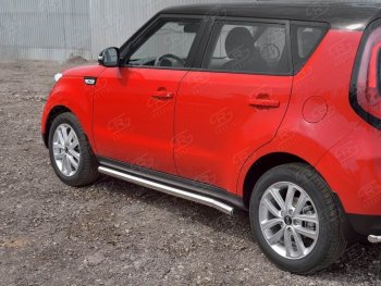 18 799 р. Защита порогов из круглой трубы диаметром 63 мм SLITKOFF v2  KIA Soul  PS (2014-2016) дорестайлинг  с доставкой в г. Пермь. Увеличить фотографию 3