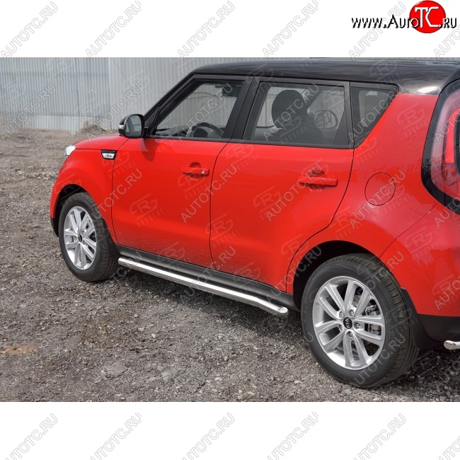 19 999 р. Защита порогов из круглой трубы диаметром 63 мм SLITKOFF v3  KIA Soul  PS (2014-2016) дорестайлинг  с доставкой в г. Пермь