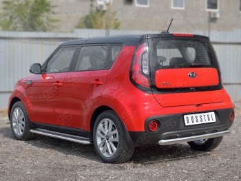 14 799 р. Одинарная защита заднего бампера из трубы диаметром 63 мм SLITKOFF KIA Soul PS дорестайлинг (2014-2016)  с доставкой в г. Пермь. Увеличить фотографию 2