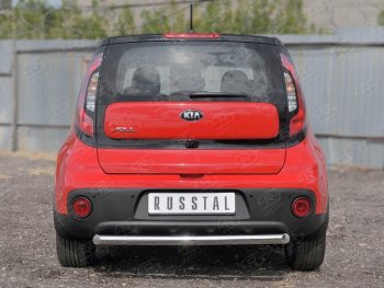 14 799 р. Одинарная защита заднего бампера из трубы диаметром 63 мм SLITKOFF KIA Soul PS дорестайлинг (2014-2016)  с доставкой в г. Пермь. Увеличить фотографию 3