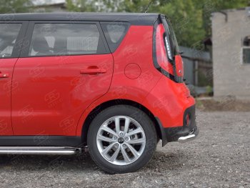 15 249 р. Одинарная защита заднего бампера из трубы диаметром 63 мм SLITKOFF KIA Soul PS дорестайлинг (2014-2016)  с доставкой в г. Пермь. Увеличить фотографию 3