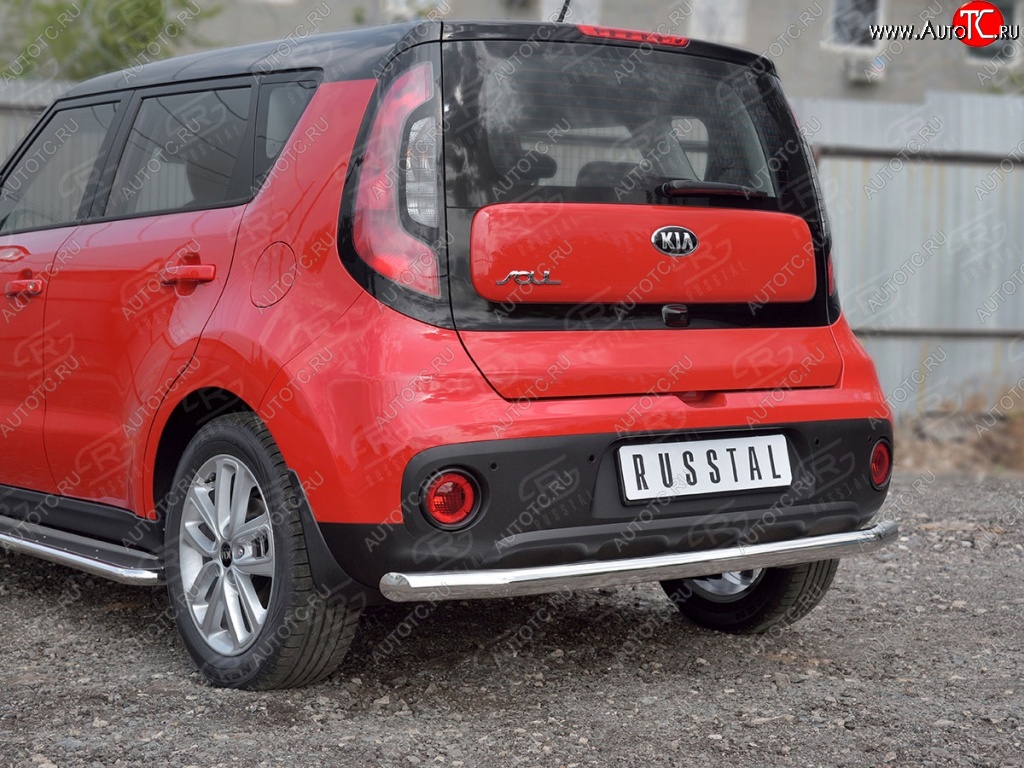 15 249 р. Одинарная защита заднего бампера из трубы диаметром 63 мм SLITKOFF KIA Soul PS дорестайлинг (2014-2016)  с доставкой в г. Пермь