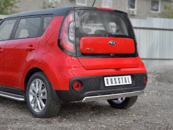 12 999 р. Защита заднего бампера (Ø75x42 мм, нержавейка) Russtal KIA Soul PS дорестайлинг (2014-2016)  с доставкой в г. Пермь. Увеличить фотографию 2