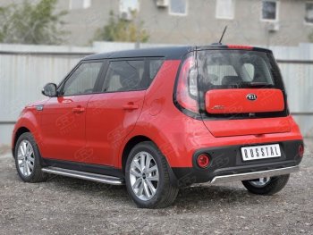 12 999 р. Защита заднего бампера (Ø75x42 мм, нержавейка) Russtal KIA Soul PS дорестайлинг (2014-2016)  с доставкой в г. Пермь. Увеличить фотографию 3