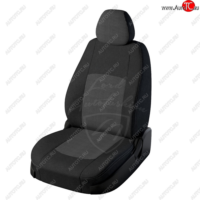 4 799 р. Чехлы для сидений Lord Autofashion Турин (жаккард) KIA Soul PS дорестайлинг (2014-2016) (Черный, вставка Тома серый)  с доставкой в г. Пермь