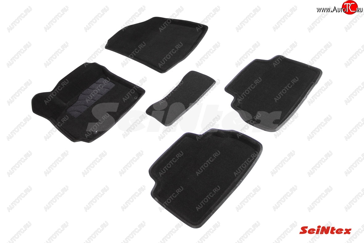 5 699 р. Комплект 3D ковриков в салон (ворсовые / чёрные) Seintex  KIA Soul  SK3 (2018-2022)  с доставкой в г. Пермь