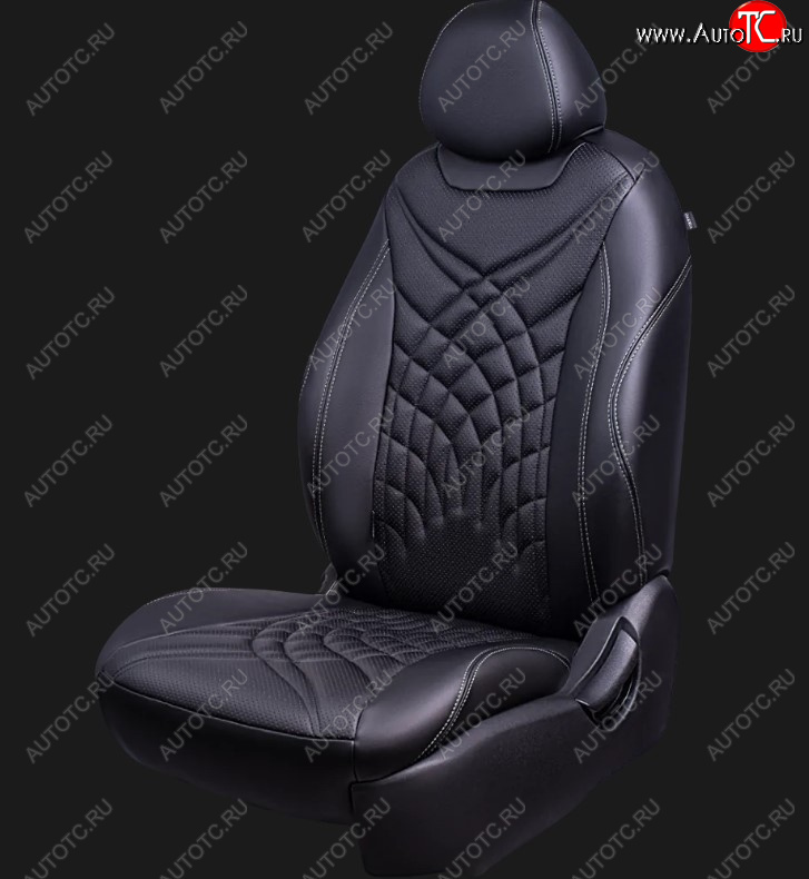 25 899 р. Чехлы для сидений Lord Autofashion Байрон ЖУК (экокожа, спинка 60/40, 3 Г-образных подголовника)  KIA Soul  SK3 (2018-2022) (Черный, вставка черная, строчка серая)  с доставкой в г. Пермь