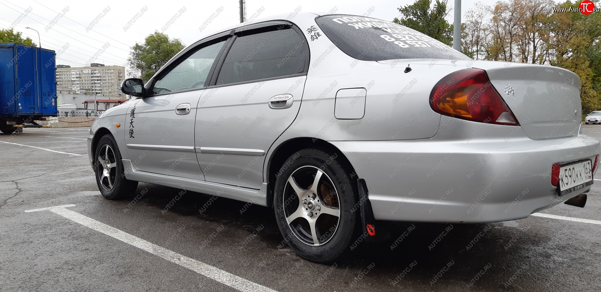 4 099 р. Пластиковые накладки на пороги SVS  KIA Spectra (2000-2009) (Неокрашенные)  с доставкой в г. Пермь