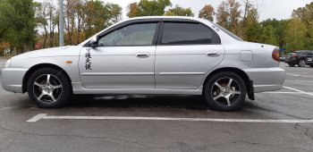 4 099 р. Пластиковые накладки на пороги SVS  KIA Spectra (2000-2009) (Неокрашенные)  с доставкой в г. Пермь. Увеличить фотографию 3