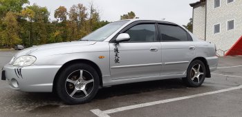 4 099 р. Пластиковые накладки на пороги SVS  KIA Spectra (2000-2009) (Неокрашенные)  с доставкой в г. Пермь. Увеличить фотографию 5