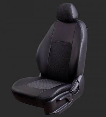 Чехлы для сидений Lord Autofashion Турин (экокожа/жаккард, спинка 60/40, 3 П-образных подголовника) KIA Spectra (2000-2009)