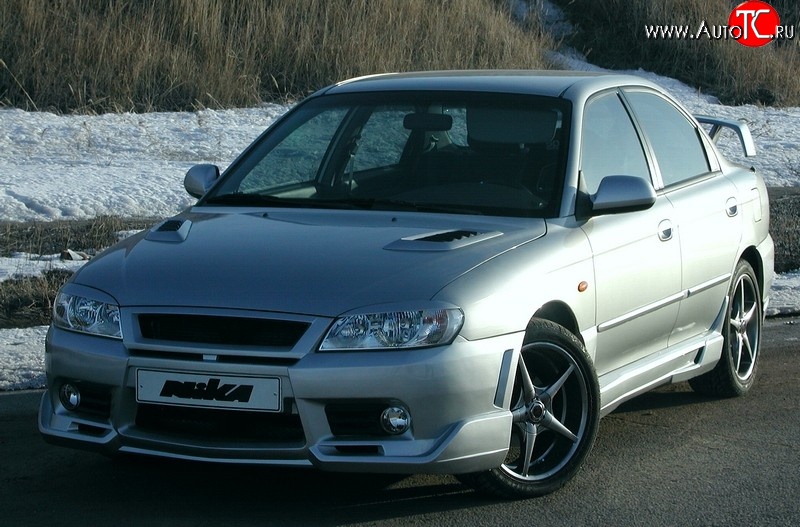 4 599 р. Пороги накладки Nika Klassik  KIA Spectra (2000-2009) (Неокрашенные)  с доставкой в г. Пермь