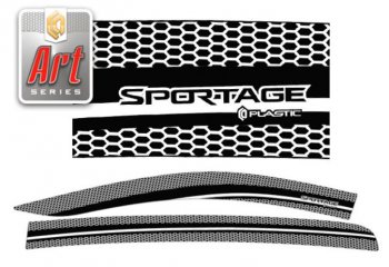 Дефлектора окон CA-Plastic KIA Sportage  4 QL (2016-2022) дорестайлинг, рестайлинг (Серия Art графит, Без хром.молдинга)