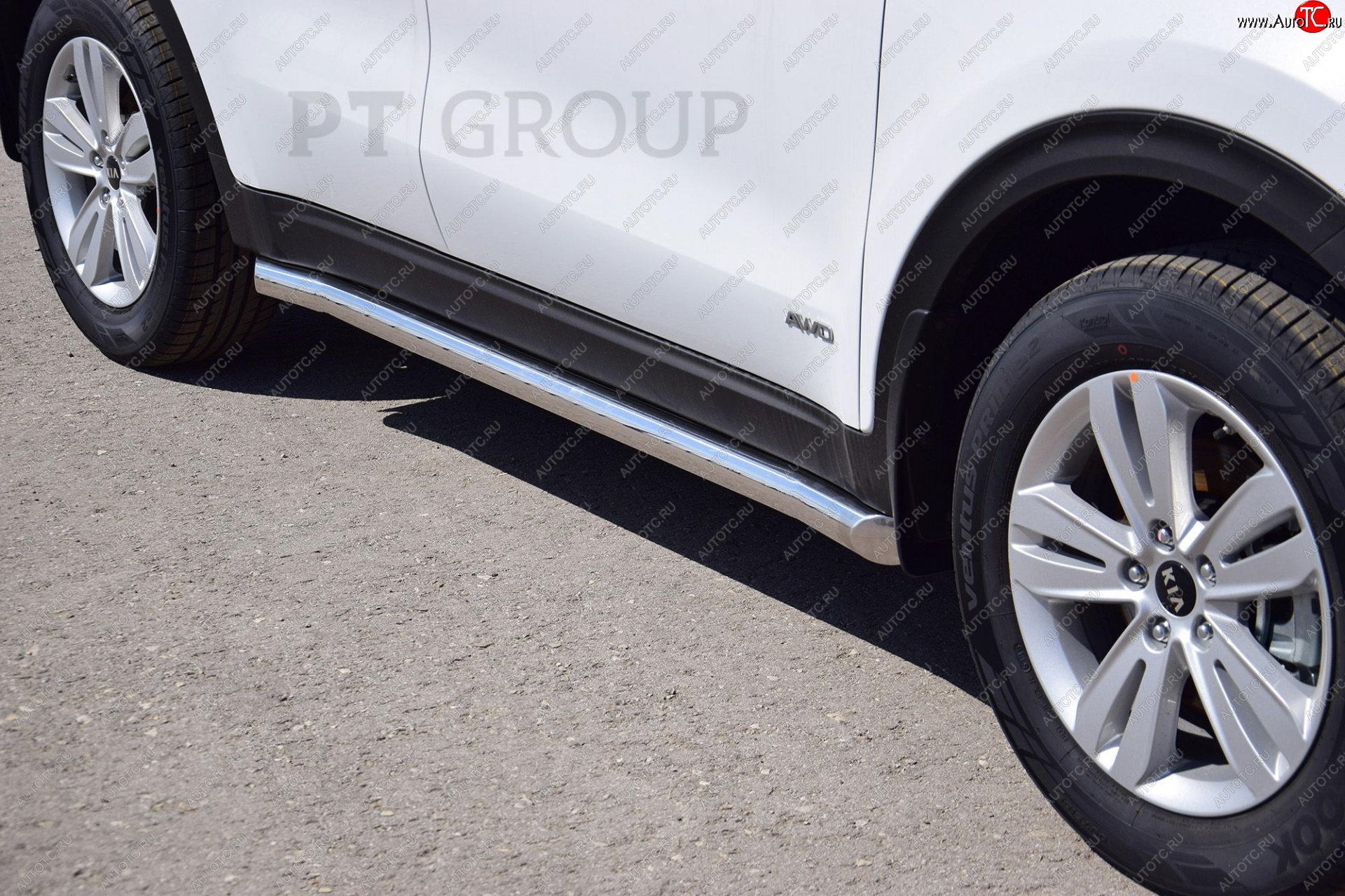 25 749 р. Защита порогов вогнутая из трубы Ø63 Petroil Tuning  KIA Sportage  4 QL (2016-2022) дорестайлинг, рестайлинг (Нержавеющая полированная сталь)  с доставкой в г. Пермь