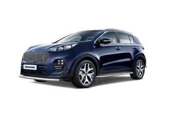 6 389 р. Накладка на решетку радиатора Petroil Tuning  KIA Sportage  4 QL (2016-2022) дорестайлинг, рестайлинг (Нержавеющая полированная сталь)  с доставкой в г. Пермь. Увеличить фотографию 3