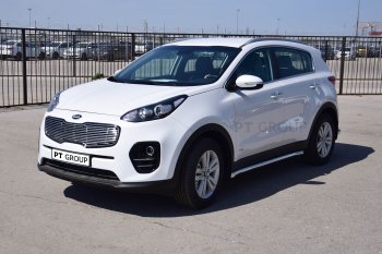 6 389 р. Накладка на решетку радиатора Petroil Tuning  KIA Sportage  4 QL (2016-2022) дорестайлинг, рестайлинг (Нержавеющая полированная сталь)  с доставкой в г. Пермь. Увеличить фотографию 6