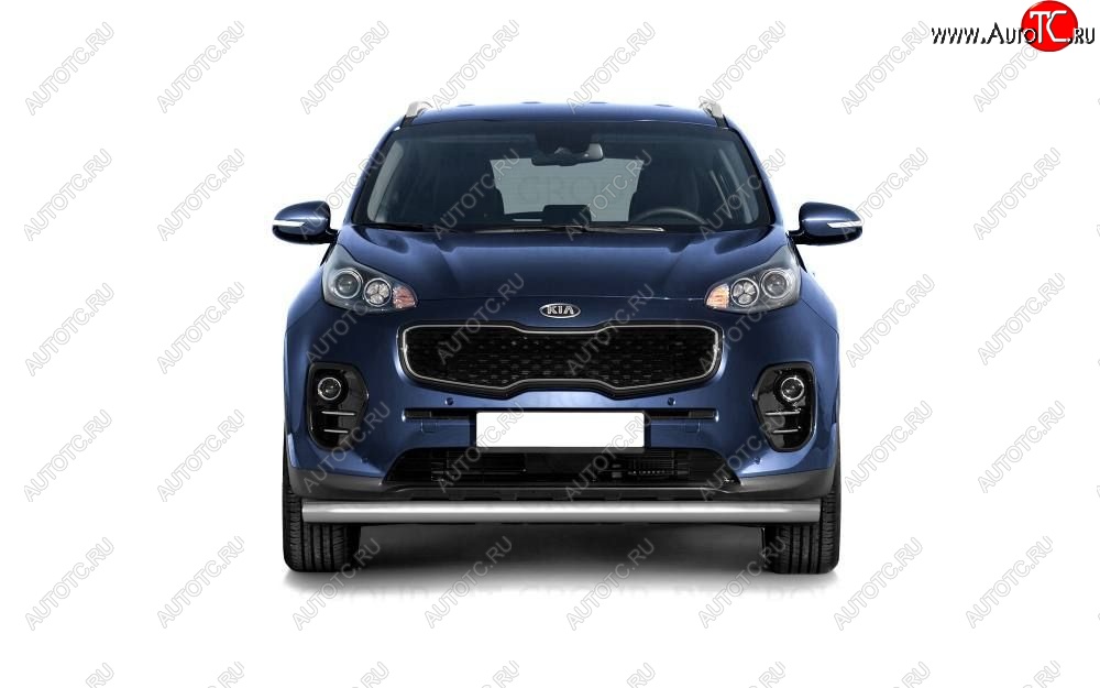 15 149 р. Защита переднего бампера одинарная из трубы d63 мм Petroil Tuning  KIA Sportage  4 QL (2016-2022) дорестайлинг, рестайлинг (Нержавеющая полированная сталь)  с доставкой в г. Пермь