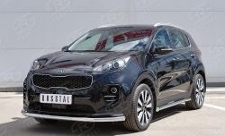 14 499 р. Защита переднего бампера (Ø63 мм, нержавейка) SLITKOFF  KIA Sportage  4 QL (2016-2018) дорестайлинг  с доставкой в г. Пермь. Увеличить фотографию 2