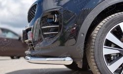 14 499 р. Защита переднего бампера (Ø63 мм, нержавейка) SLITKOFF  KIA Sportage  4 QL (2016-2018) дорестайлинг  с доставкой в г. Пермь. Увеличить фотографию 3