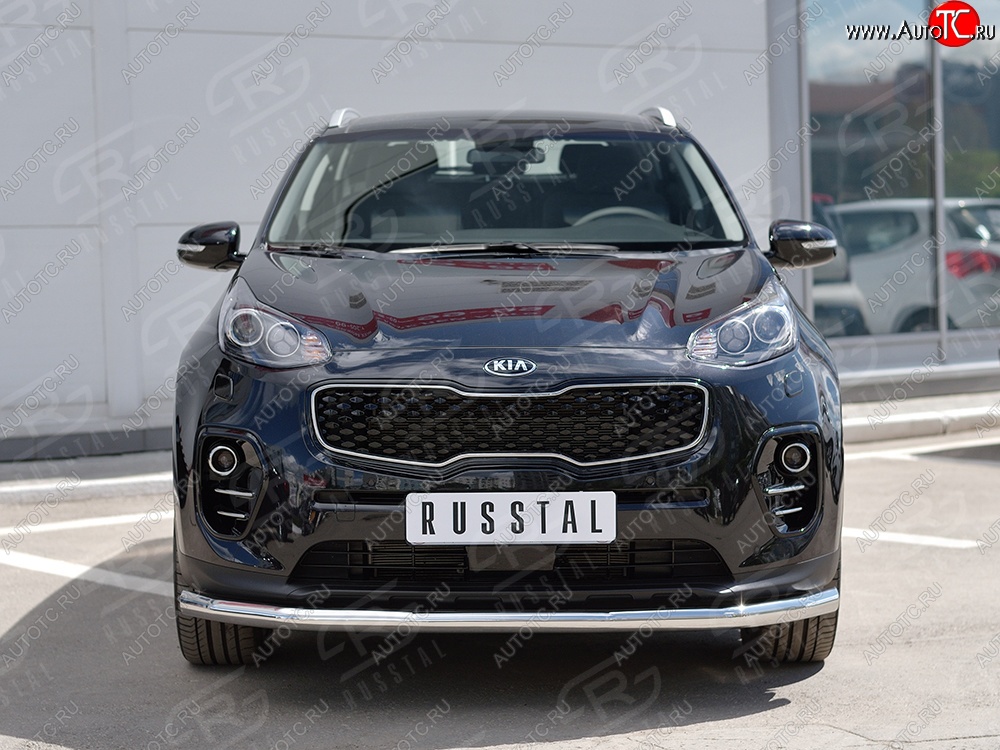 14 499 р. Защита переднего бампера (Ø63 мм, нержавейка) SLITKOFF  KIA Sportage  4 QL (2016-2018) дорестайлинг  с доставкой в г. Пермь