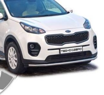 Защита переднего бампера ТехноСфера (Техно Сфера) (нержавейка, d51 mm) KIA Sportage  4 QL (2016-2018) дорестайлинг