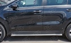 14 999 р. Защита порогов из круглой трубы диаметром 42 мм SLITKOFF  KIA Sportage  4 QL (2016-2018) дорестайлинг  с доставкой в г. Пермь. Увеличить фотографию 2