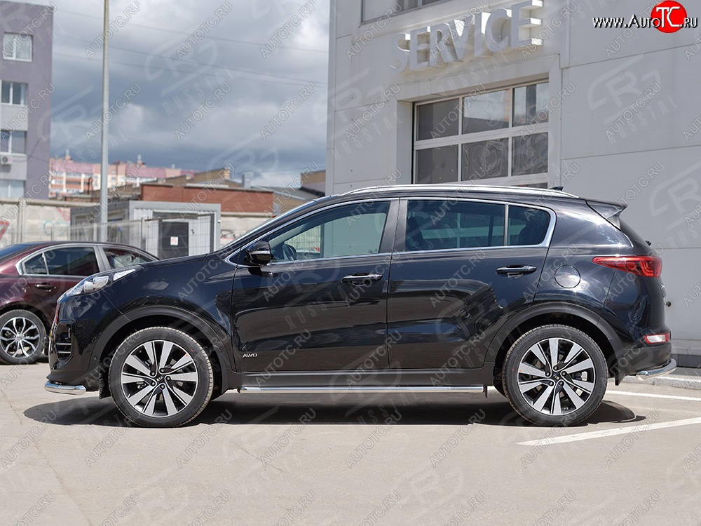 14 999 р. Защита порогов из круглой трубы диаметром 42 мм SLITKOFF  KIA Sportage  4 QL (2016-2018) дорестайлинг  с доставкой в г. Пермь