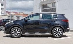 24 549 р. Защита порогов с пластиковыми вставками для ног из круглой трубы диаметром 76 мм SLITKOFF  KIA Sportage  4 QL (2016-2018) дорестайлинг  с доставкой в г. Пермь. Увеличить фотографию 3