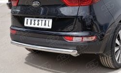 15 899 р. Защита заднего бампера (Ø63 мм дуга, нержавейка, кроме gt-line) SLITKOFF  KIA Sportage  4 QL (2016-2018) дорестайлинг  с доставкой в г. Пермь. Увеличить фотографию 3