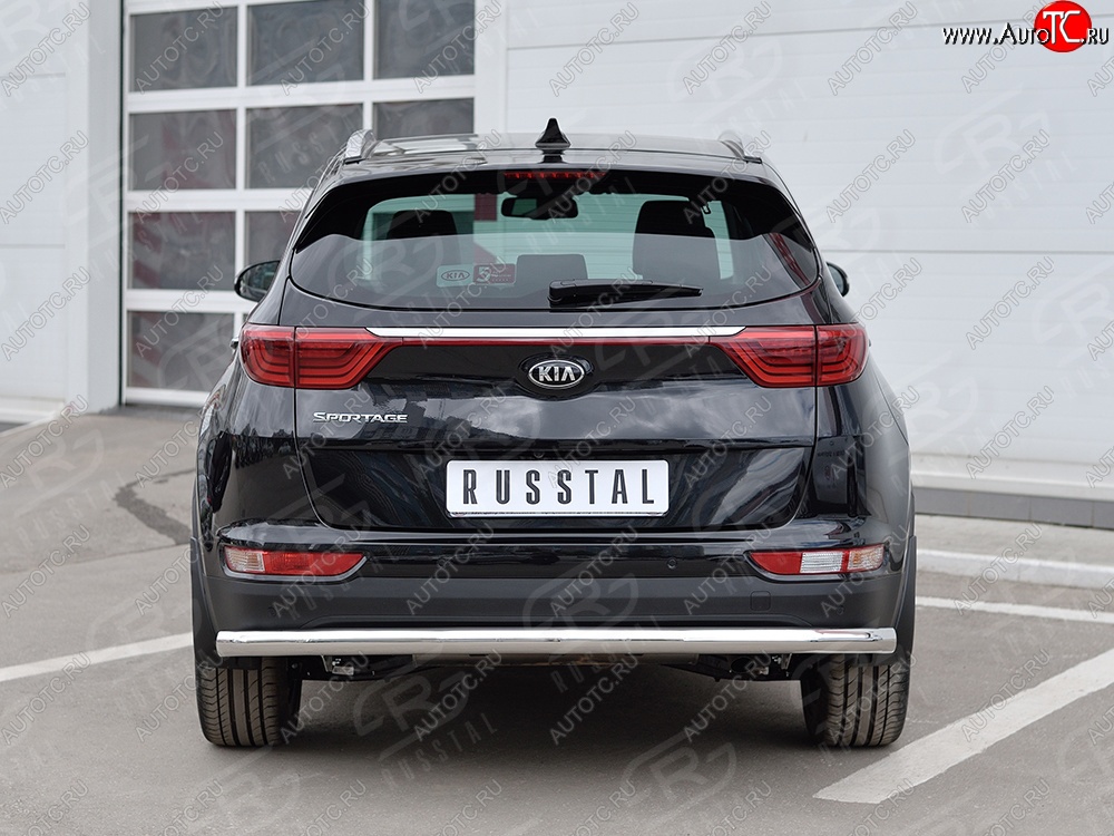 16 949 р. Защита заднего бампера (Ø63 мм, нержавейка, (кроме gt-line) SLITKOFF  KIA Sportage  4 QL (2016-2018) дорестайлинг  с доставкой в г. Пермь