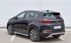 17 349 р. Защита заднего бампера (Ø63 мм волна под машину, нержавейка) SLITKOFF  KIA Sportage  4 QL (2016-2018) дорестайлинг  с доставкой в г. Пермь. Увеличить фотографию 2