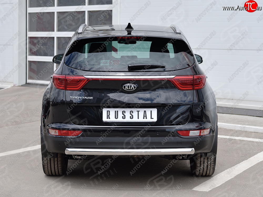 15 899 р. Защита заднего бампера (Ø63 мм дуга, нержавейка, кроме gt-line) SLITKOFF  KIA Sportage  4 QL (2016-2018) дорестайлинг  с доставкой в г. Пермь