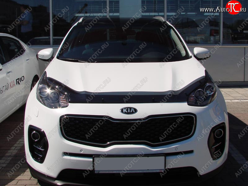 3 299 р. Дефлектор капота SIM  KIA Sportage  4 QL (2016-2018) дорестайлинг  с доставкой в г. Пермь