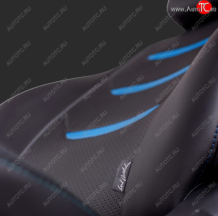 10 299 р. Чехлы для сидений Lord Autofashion Турин 2 (экокожа, спинка 40/60, подлокотник, 2 П- и 3 Г-образных подголовника)  KIA Sportage  4 QL (2016-2018) дорестайлинг (Черный, вставка черная/синяя, строчка синяя)  с доставкой в г. Пермь