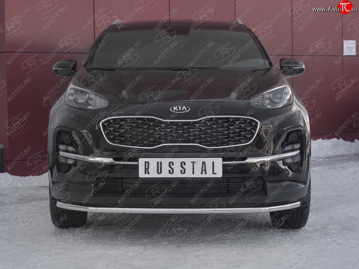 16 249 р. Защита переднего бампера (Ø42 мм, нержавейка) SLITKOFF  KIA Sportage  4 QL (2018-2022) рестайлинг  с доставкой в г. Пермь
