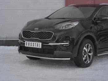 16 249 р. Защита переднего бампера (Ø42 мм, нержавейка) SLITKOFF  KIA Sportage  4 QL (2018-2022) рестайлинг  с доставкой в г. Пермь. Увеличить фотографию 2