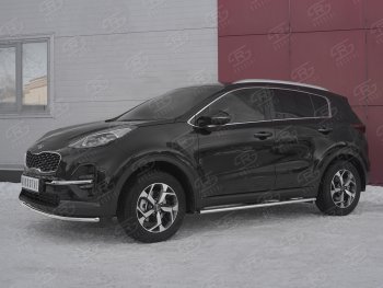 16 249 р. Защита переднего бампера (Ø42 мм, нержавейка) SLITKOFF  KIA Sportage  4 QL (2018-2022) рестайлинг  с доставкой в г. Пермь. Увеличить фотографию 3